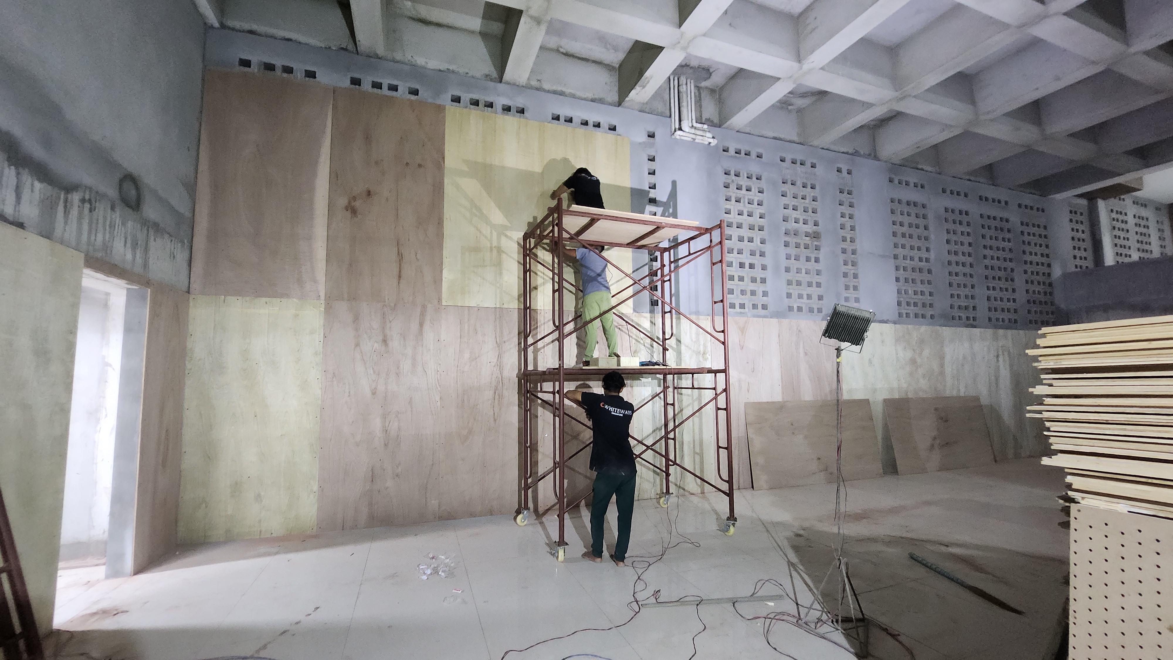 Ekhon TV studio wall installation
