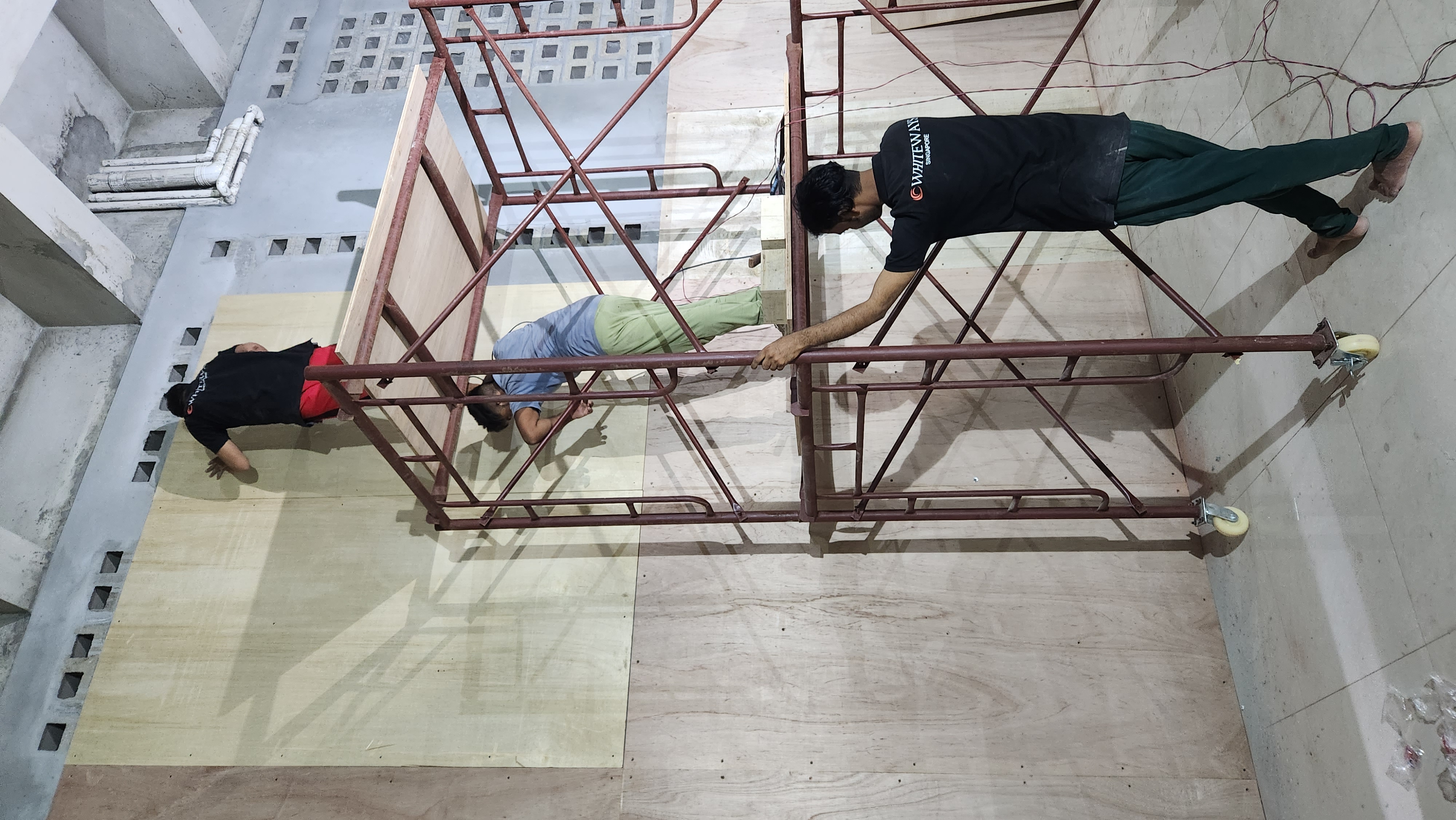 Ekhon TV studio construction team